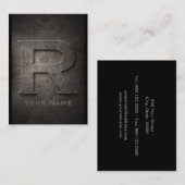 Bronze Metal Mit Monogramm R Business Card Visitenkarte (Vorne/Hinten)