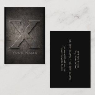Bronze Metal Mit Monogramm X Business Card Visitenkarte