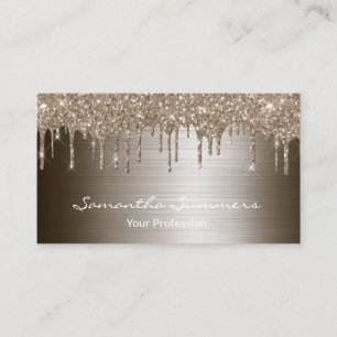 Bronze Metall Elegant Glitter individuell anpassen Visitenkarte