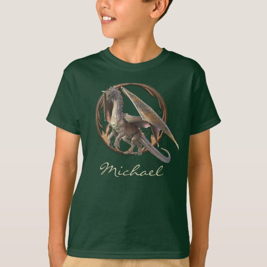 Bronze Metallic Dragon Personalisiert T-Shirt (Vorderseite)