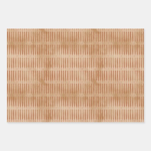 Bronze Metallic Geo Wrapping Paper Sheets Geschenkpapier Set (Vorderseite 3)