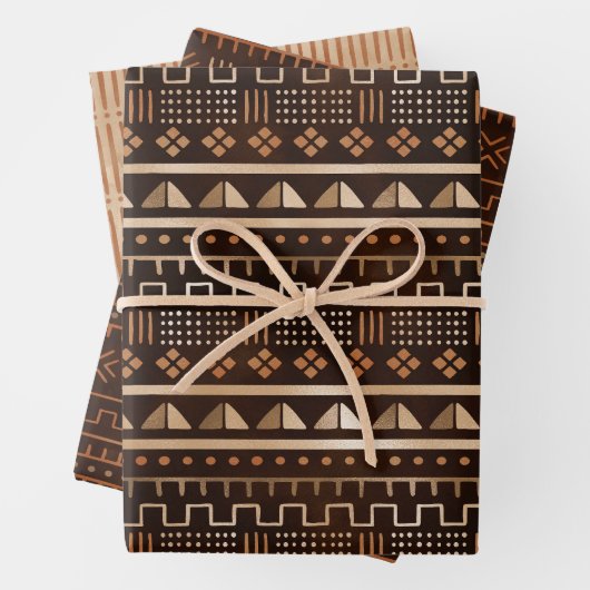 Bronze Metallic Geo Wrapping Paper Sheets Geschenkpapier Set (Beispiel)