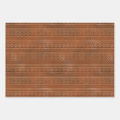 Bronze Metallic Geo Wrapping Paper Sheets Geschenkpapier Set (Vorderseite 2)