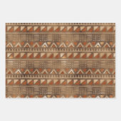 Bronze Metallic Geo Wrapping Paper Sheets Geschenkpapier Set (Vorderseite)