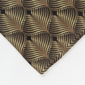 Bronze Metallische Geometrische Damast Fleece Deck (Ecke)