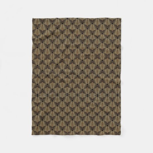 Bronze Metallische Geometrische Damast Fleece Deck (Vorderseite)