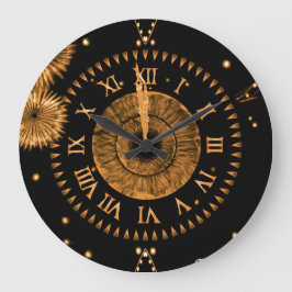 Bronze Midnight Clock Große Wanduhr