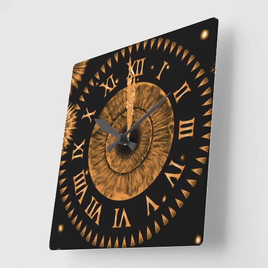 Bronze Midnight Clock Quadratische Wanduhr (Winkel)