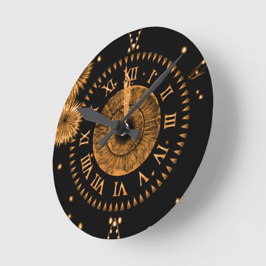 Bronze Midnight Clock Runde Wanduhr (Winkel)