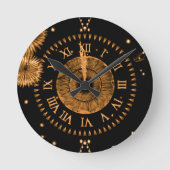 Bronze Midnight Clock Runde Wanduhr (Vorderseite)