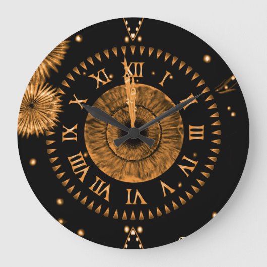 Bronze-Midnight-Uhr  Große Wanduhr (Vorderseite)