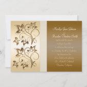 Bronze mit Elfenbein-Band-mit Monogramm Einladung (Rückseite)