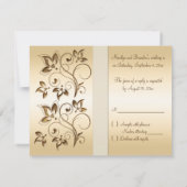Bronze mit Ivory Ribbon RSVP-Karte RSVP Karte (Rückseite)