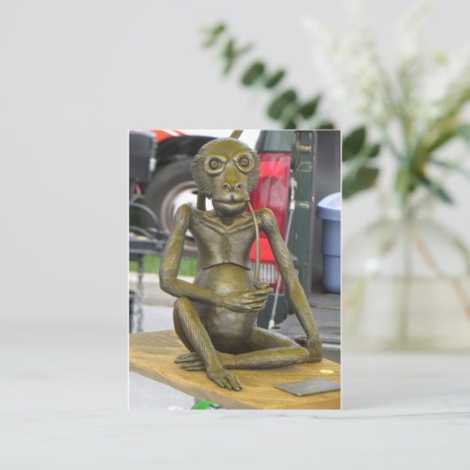Bronze Monkey Postkarte (Stehend Vorderseite)