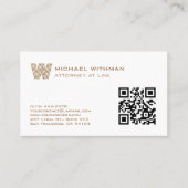 BRONZE MONOGRAM LINE QR LAWYER ACCOUNTANT VISITENKARTE (Vorderseite)
