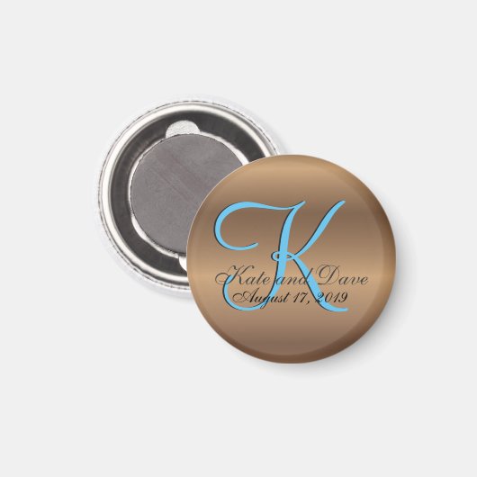 Bronze Monogram Phantastisch Fab Magnet (Vorderseite/Rückseite)