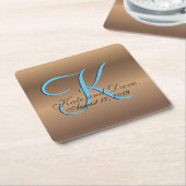 Bronze Monogram Phantastisch Fab Rechteckiger Pappuntersetzer (angewinkelt)