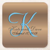 Bronze Monogram Phantastisch Fab Rechteckiger Pappuntersetzer (Vorderseite)