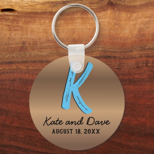 Bronze Monogram Phantastisch Fab Schlüsselanhänger (Vorderseite)