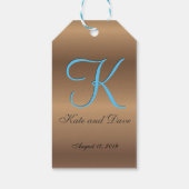 Bronze Monogram 🔑 Stilvolles Pecan Geschenkanhänger (Rückseite)