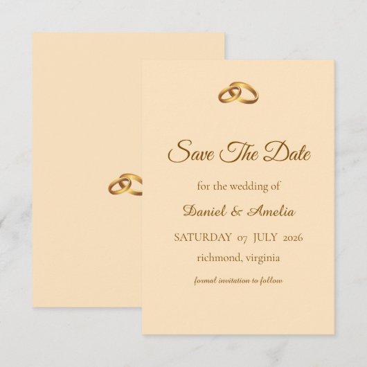 Bronze-Monogramm Speichern Sie das Datum Save The Date (Vorne/Hinten)