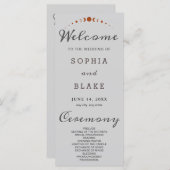 Bronze Moon Phases Light Gray Wedding Program (Vorne/Hinten)