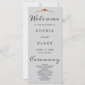 Bronze Moon Phases Light Gray Wedding Program (Vorderseite)