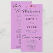 Bronze Moon Phases Plum Lila Hochzeitsprogramm (Vorne/Hinten)