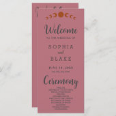 Bronze Moon Phases Rose Gold Wedding Program (Vorne/Hinten)