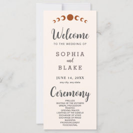 Bronze Moon Phases Seashell Wedding Program