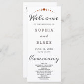 Bronze Moon Phases White Wedding Program (Vorne/Hinten)