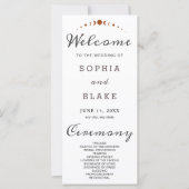 Bronze Moon Phases White Wedding Program (Vorderseite)