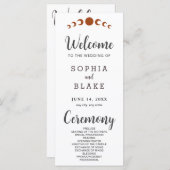 Bronze Moon Phases White Wedding Program (Vorne/Hinten)