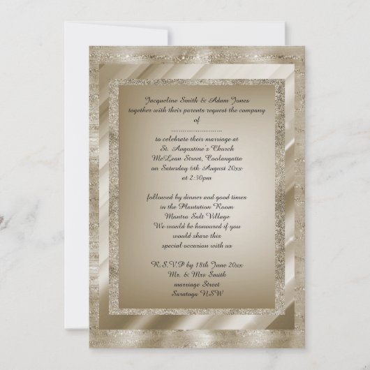 Bronze Multi Gemusterte Hochzeitskunst Einladung (Vorderseite)