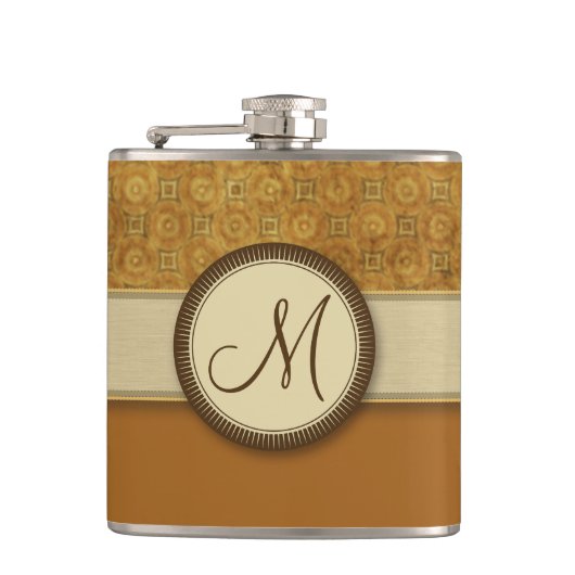 Bronze-Münzmuster mit Monogramm Flachmann (Vorderseite)