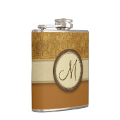 Bronze-Münzmuster mit Monogramm Flachmann (Rechts)