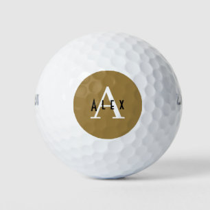 Bronze-Nebel Brown Modern Custom Monogram Golfball