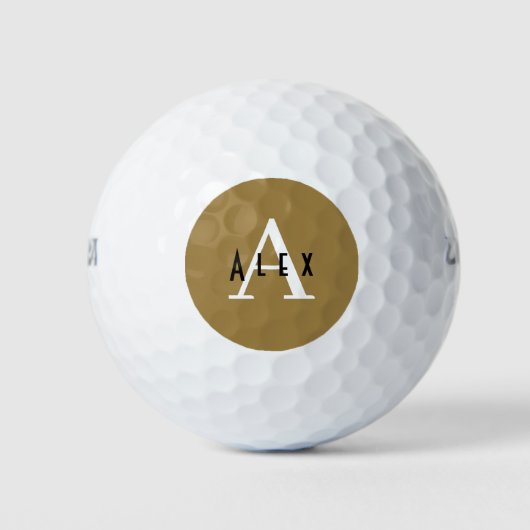 Bronze-Nebel Brown Modern Custom Monogram Golfball (Vorderseite)