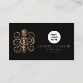 Bronze Octopus Professional Friseursalon QR-Code Visitenkarte (Vorderseite)