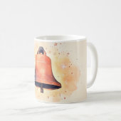 Bronze- oder Kupferglocke mit funkelnden Sternen d Kaffeetasse (VorderseiteRechts)