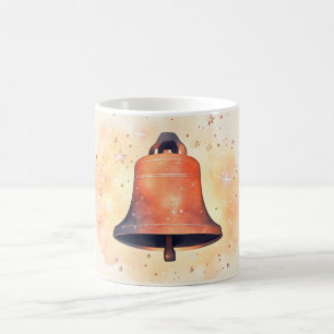 Bronze- oder Kupferglocke mit funkelnden Sternen d Kaffeetasse