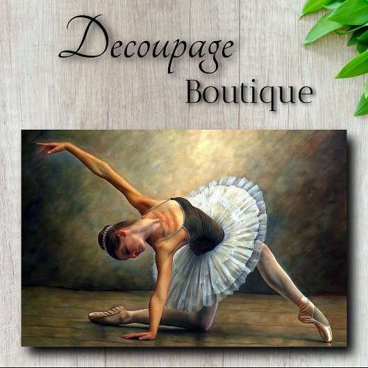 Bronze Oil Graceful Ballerina Decoupage Seidenpapier