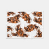 Bronze Orange Blumengefieder Muster Fleece-Decke Fleecedecke (Vorderseite (Horizontal))