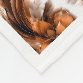 Bronze Orange Blumengefieder Muster Fleece-Decke Fleecedecke (Ecke)