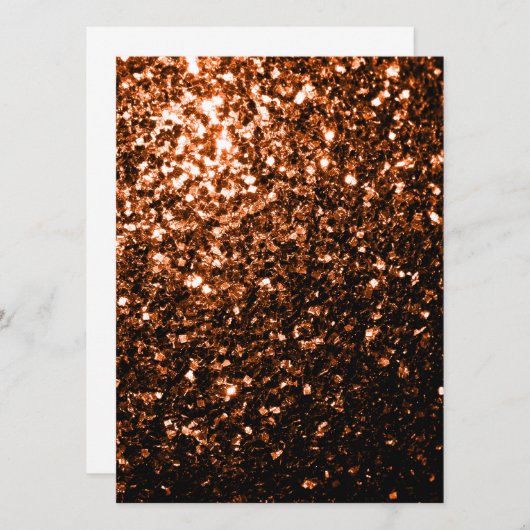 Bronze Orange Brown Glitzer Glitzern Einladung (Vorne/Hinten)