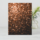 Bronze Orange Brown Glitzer Glitzern Einladung (Stehend Vorderseite)