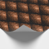 Bronze Orange Brown Glitzer Glitzern Kachelmuster Geschenkpapier (Ecke)