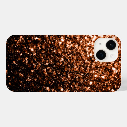 Bronze Orange Brown Glitzern Case-Mate iPhone Hülle (Rückseite (Horizontal))