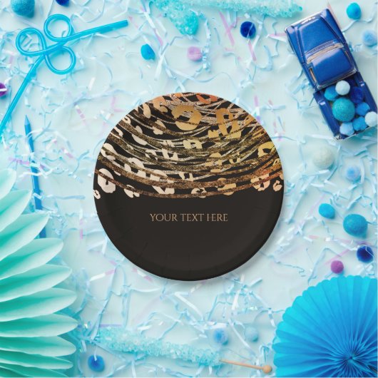Bronze Orange Cheetah Exotic Print Party Pappteller (Party)