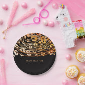 Bronze Orange Cheetah Exotic Print Party Pappteller (Party)